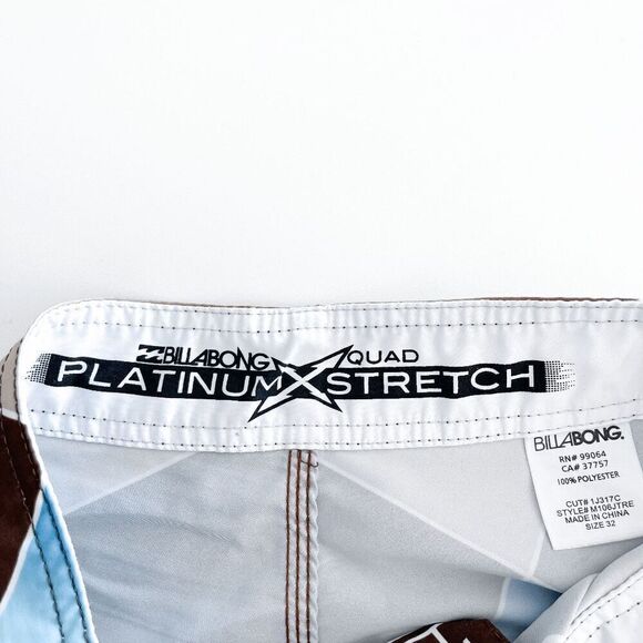 Billabong Mens Quad Platinum Stretch Swim Boardshorts Blue Brown Size 32 - Picture 6 of 9